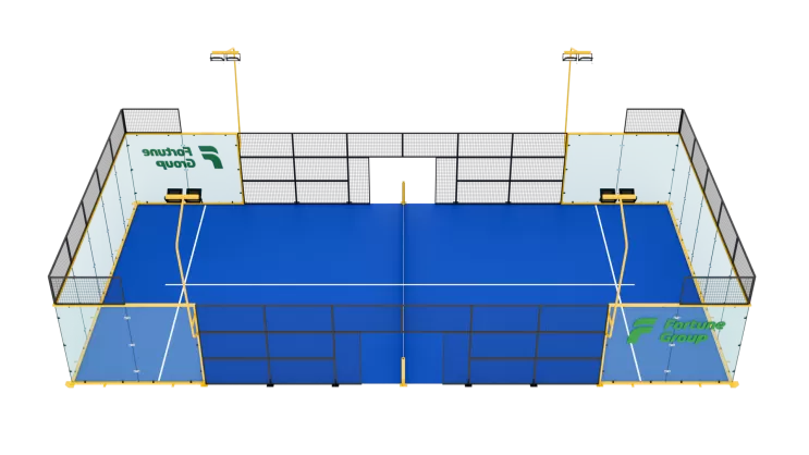 Панорамная площадка для паддл–тенниса | Полностью стеклянная конструкция на 360° - Fortune Padel